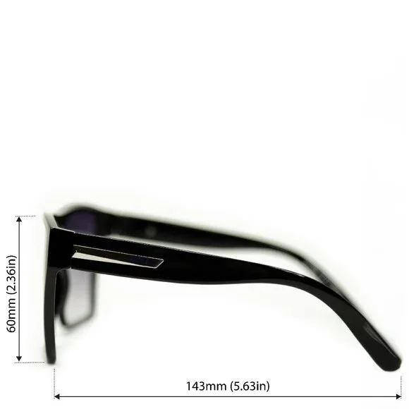 NEW Oversized Women Sunglasses with %100 UV Protection - (Gradient Purple Lens) - Picture 3 of 6